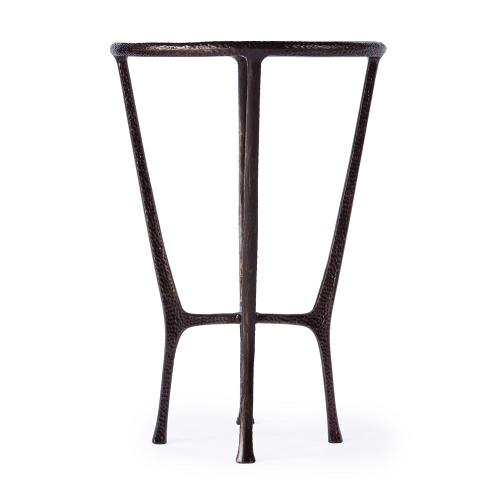 Butler Specialty Company - Lania Outdoor 16 in. W Round Marble & Metal Side Table, Bronze - 4418471