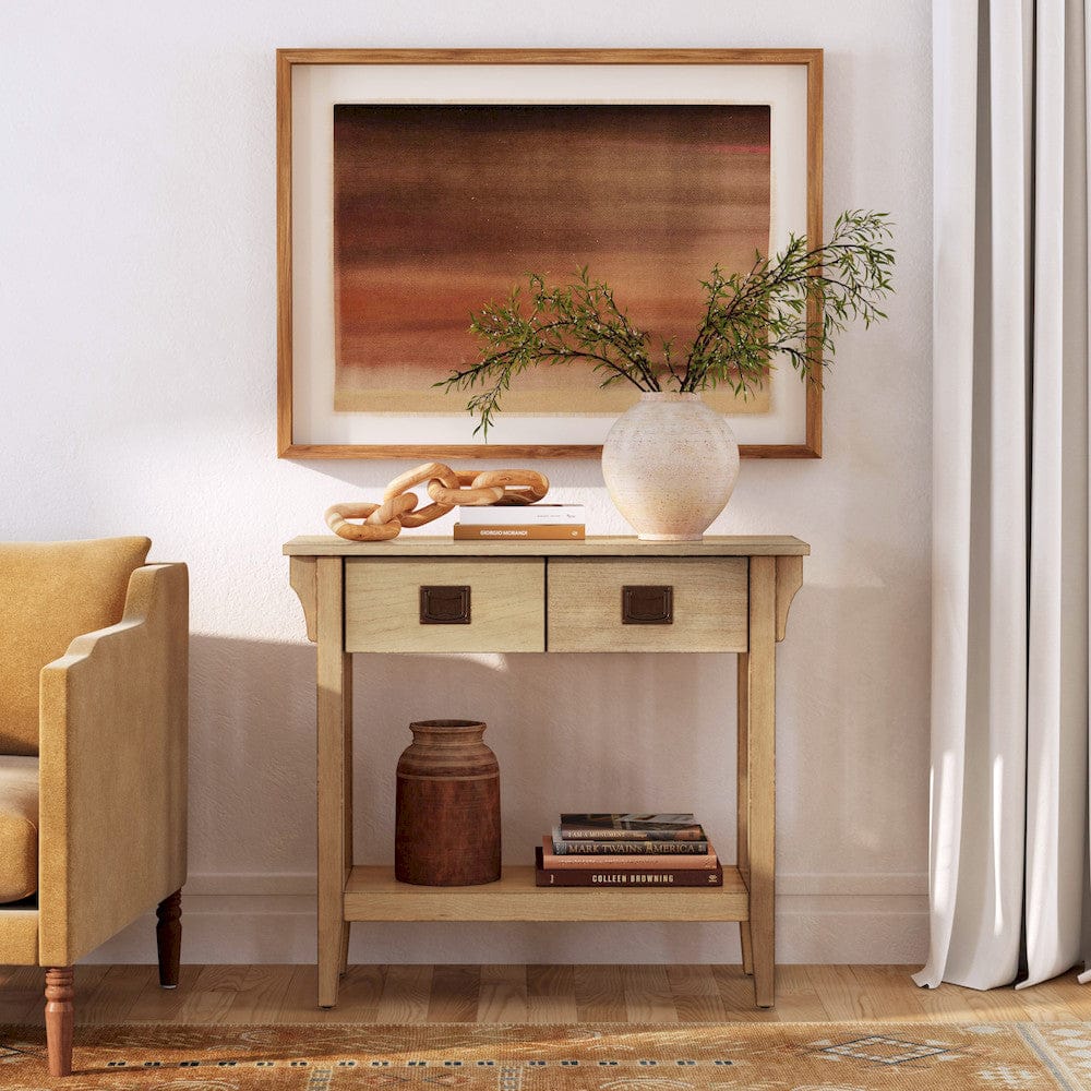 Butler Specialty Company - Larina 36 in. W Rectangular Wood 2 Drawer Console Table with Lower Open Shelf, Beige - 5217424 view 7