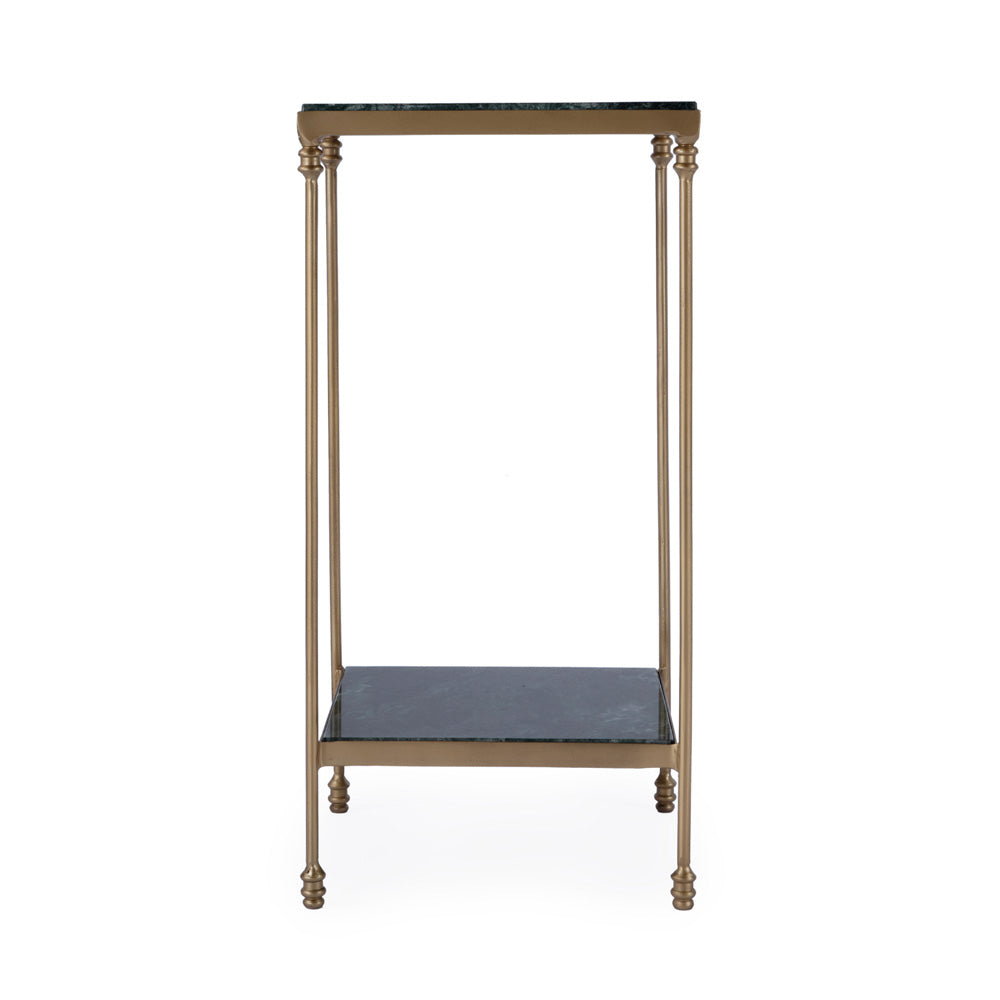 Butler Specialty Company - Larkin 12 in. Square Indoor Marble & Iron Side Table, Green - 3319475