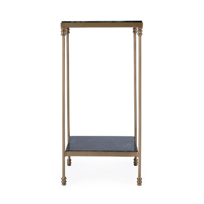 Butler Specialty Company - Larkin 12 in. Square Indoor Marble & Iron Side Table, Green - 3319475