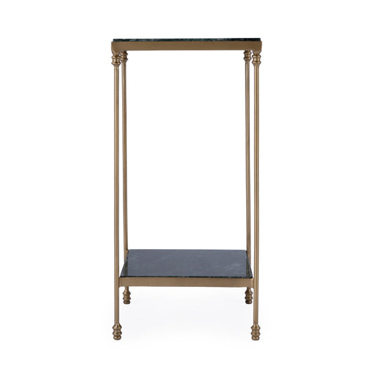 Butler Specialty Company - Larkin 12 in. Square Indoor Marble & Iron Side Table, Green - 3319475