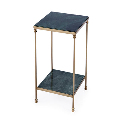 Butler Specialty Company - Larkin 12 in. Square Indoor Marble & Iron Side Table, Green - 3319475