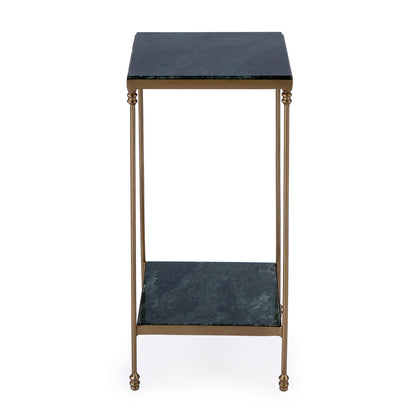 Butler Specialty Company - Larkin 12 in. Square Indoor Marble & Iron Side Table, Green - 3319475