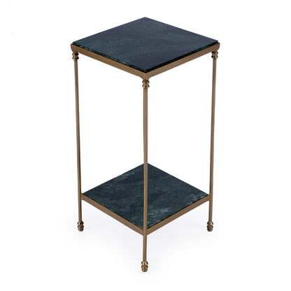 Butler Specialty Company - Larkin 12 in. Square Indoor Marble & Iron Side Table, Green - 3319475