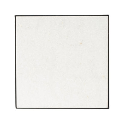 Butler Specialty Company - Larkin 12 in. Square Outdoor Marble & Iron Side Table, Black - 3319437