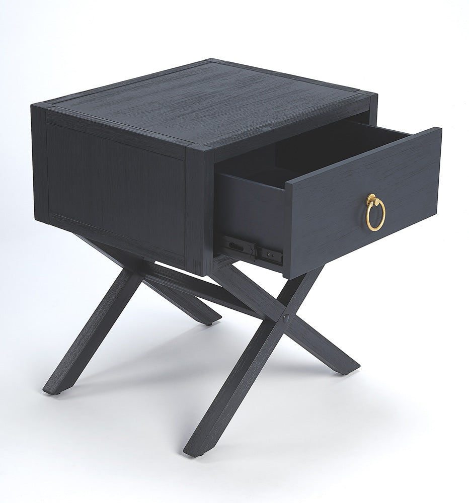 Butler Specialty Company - Lark 19 in. W Rectangular Wood 1 Drawer Nightstand, Navy Blue - 5385291