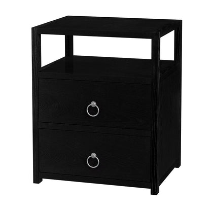 Butler Specialty Company - Lark 21 in. W Wood 2 Drawer Nightstand w Open Storage Shelf, Black - 5526432 View 1