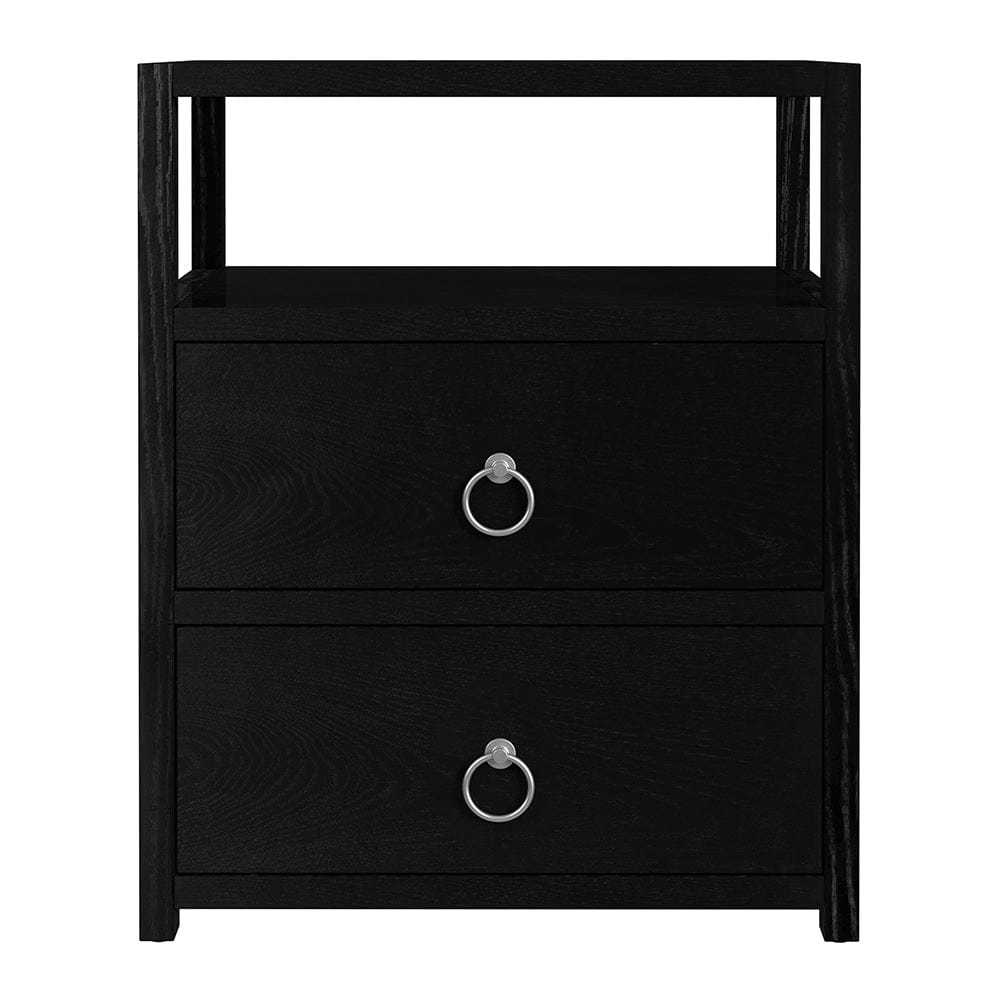 Butler Specialty Company - Lark 21 in. W Wood 2 Drawer Nightstand w Open Storage Shelf, Black - 5526432 View 2