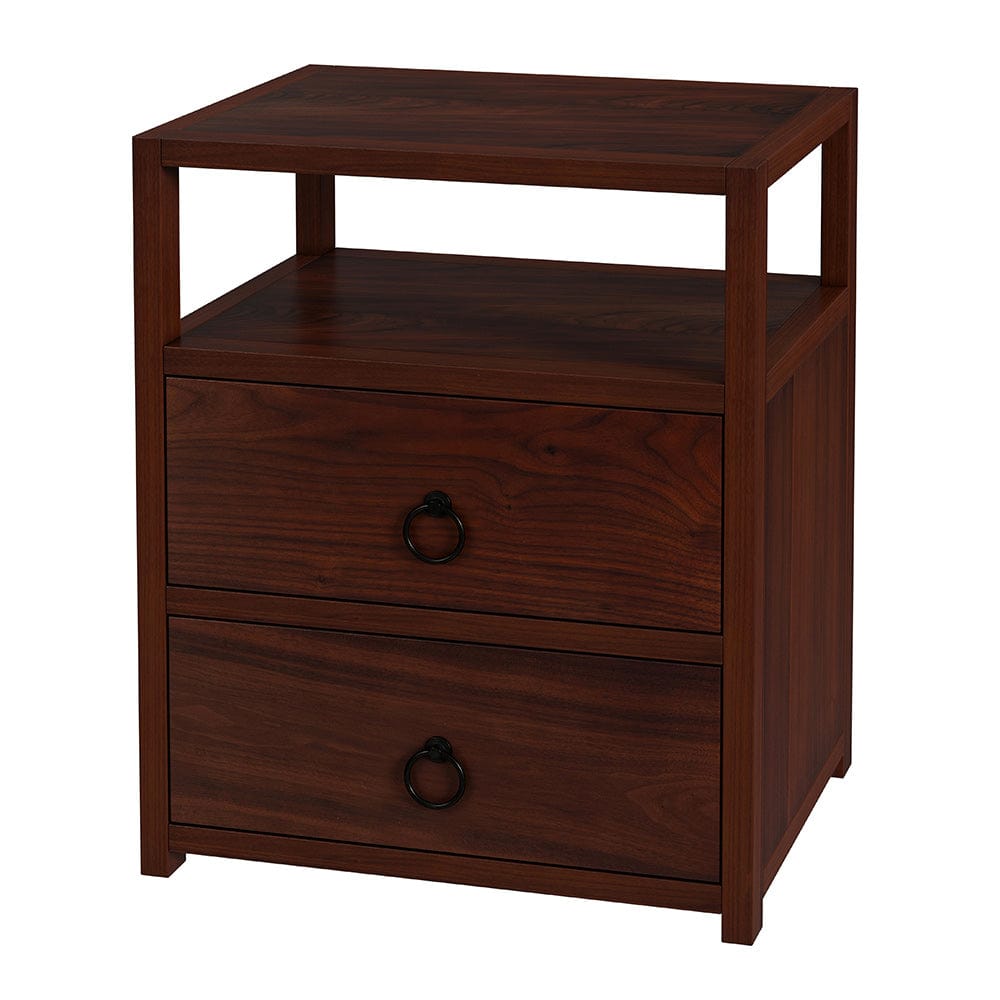 Butler Specialty Company - Lark 21 in. W Wood 2 Drawer Nightstand w Open Storage Shelf, Medium Brown - 5526489 View 1