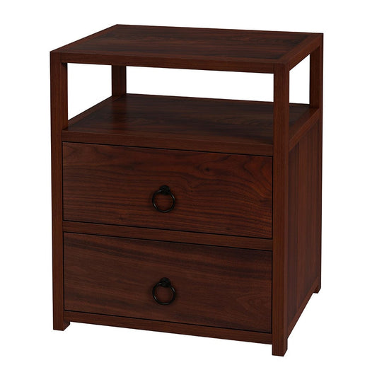 Butler Specialty Company - Lark 21 in. W Wood 2 Drawer Nightstand w Open Storage Shelf, Medium Brown - 5526489 View 1