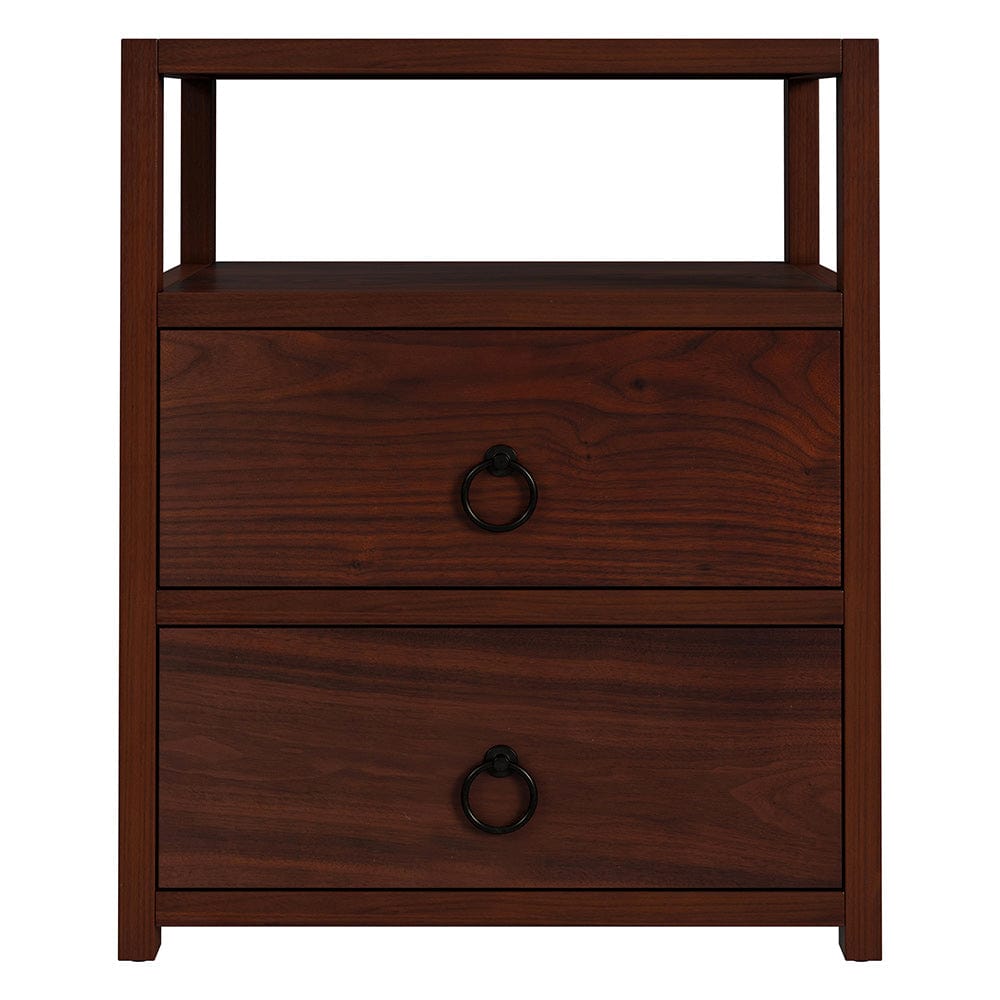 Butler Specialty Company - Lark 21 in. W Wood 2 Drawer Nightstand w Open Storage Shelf, Medium Brown - 5526489 View 2