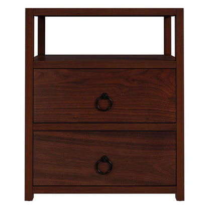 Butler Specialty Company - Lark 21 in. W Wood 2 Drawer Nightstand w Open Storage Shelf, Medium Brown - 5526489 View 2