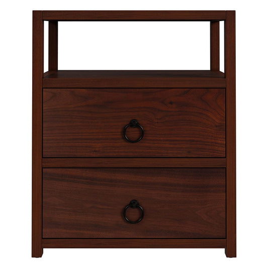 Butler Specialty Company - Lark 21 in. W Wood 2 Drawer Nightstand w Open Storage Shelf, Medium Brown - 5526489 View 2