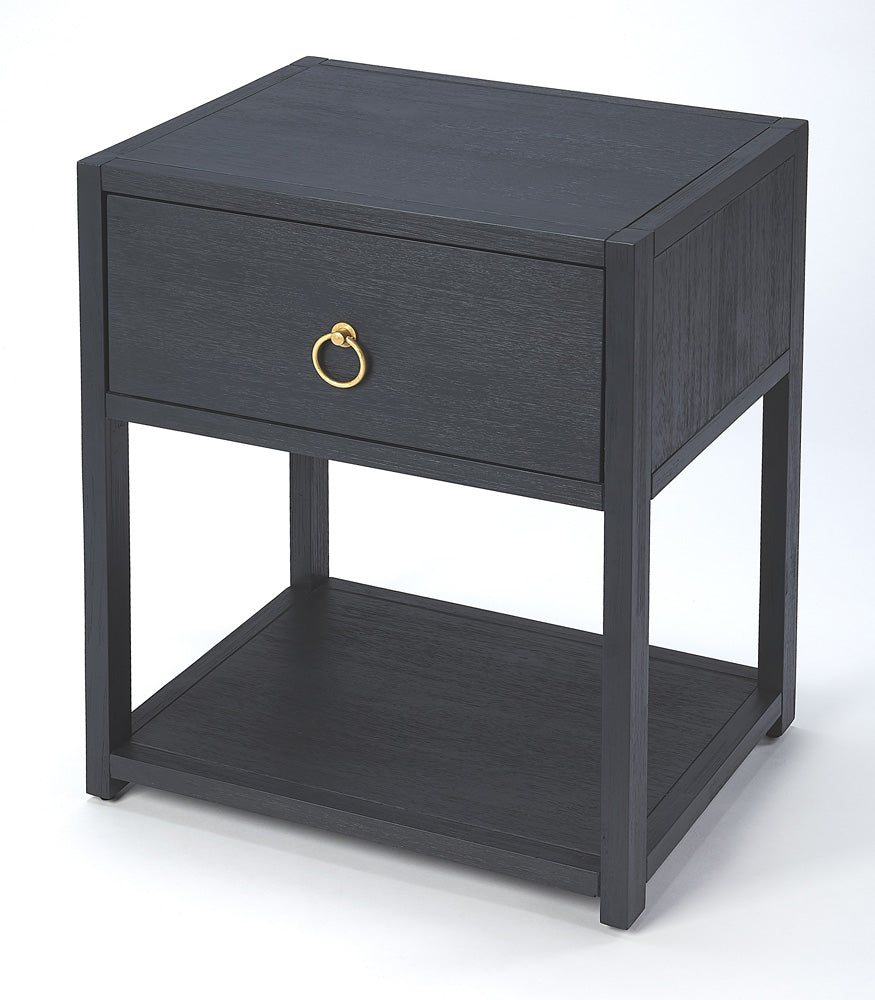 Butler Specialty Company - Lark 21 in. W Rectangular Wood 1 Drawer with Lower Shelf End Table, Navy Blue - 5384291