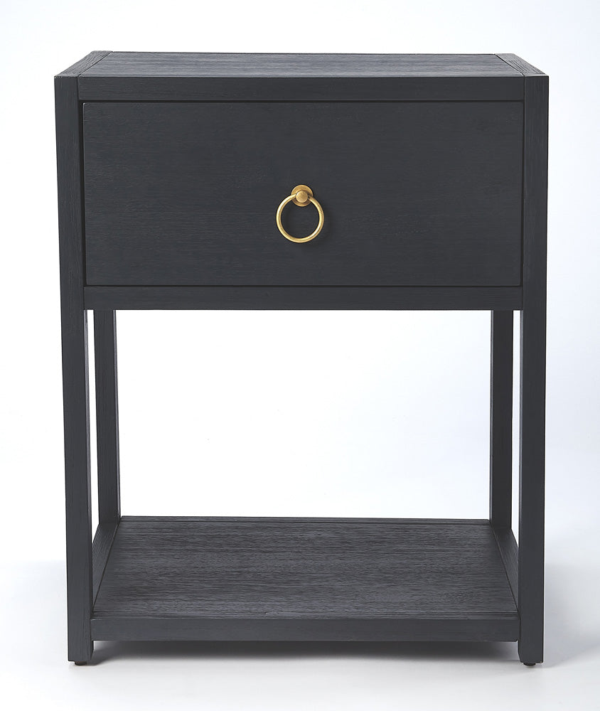 Butler Specialty Company - Lark 21 in. W Rectangular Wood 1 Drawer with Lower Shelf End Table, Navy Blue - 5384291