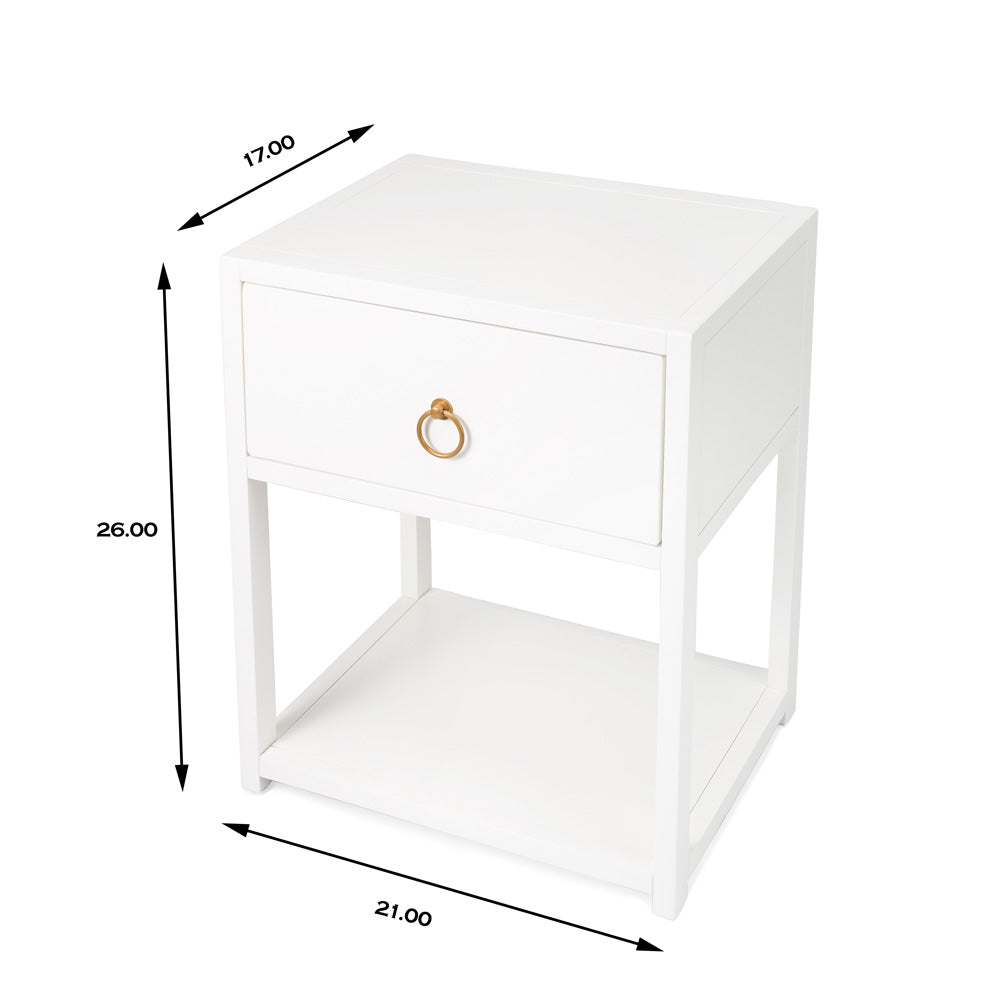 Butler Specialty Company - Lark 21 in. W Rectangular Wood 1 Drawer with Lower Shelf End Table, White - 5384304