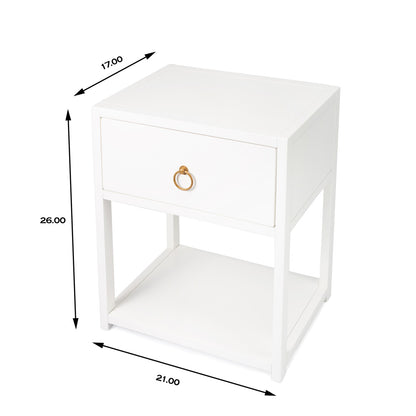 Butler Specialty Company - Lark 21 in. W Rectangular Wood 1 Drawer with Lower Shelf End Table, White - 5384304