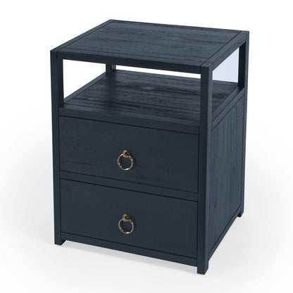 Butler Specialty Company - Lark 21 in. W Rectangular Wood 2 Drawer Nightstand, Navy Blue - 5526291