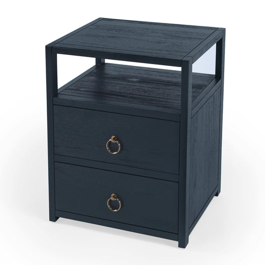 Butler Specialty Company - Lark 21 in. W Rectangular Wood 2 Drawer Nightstand, Navy Blue - 5526291