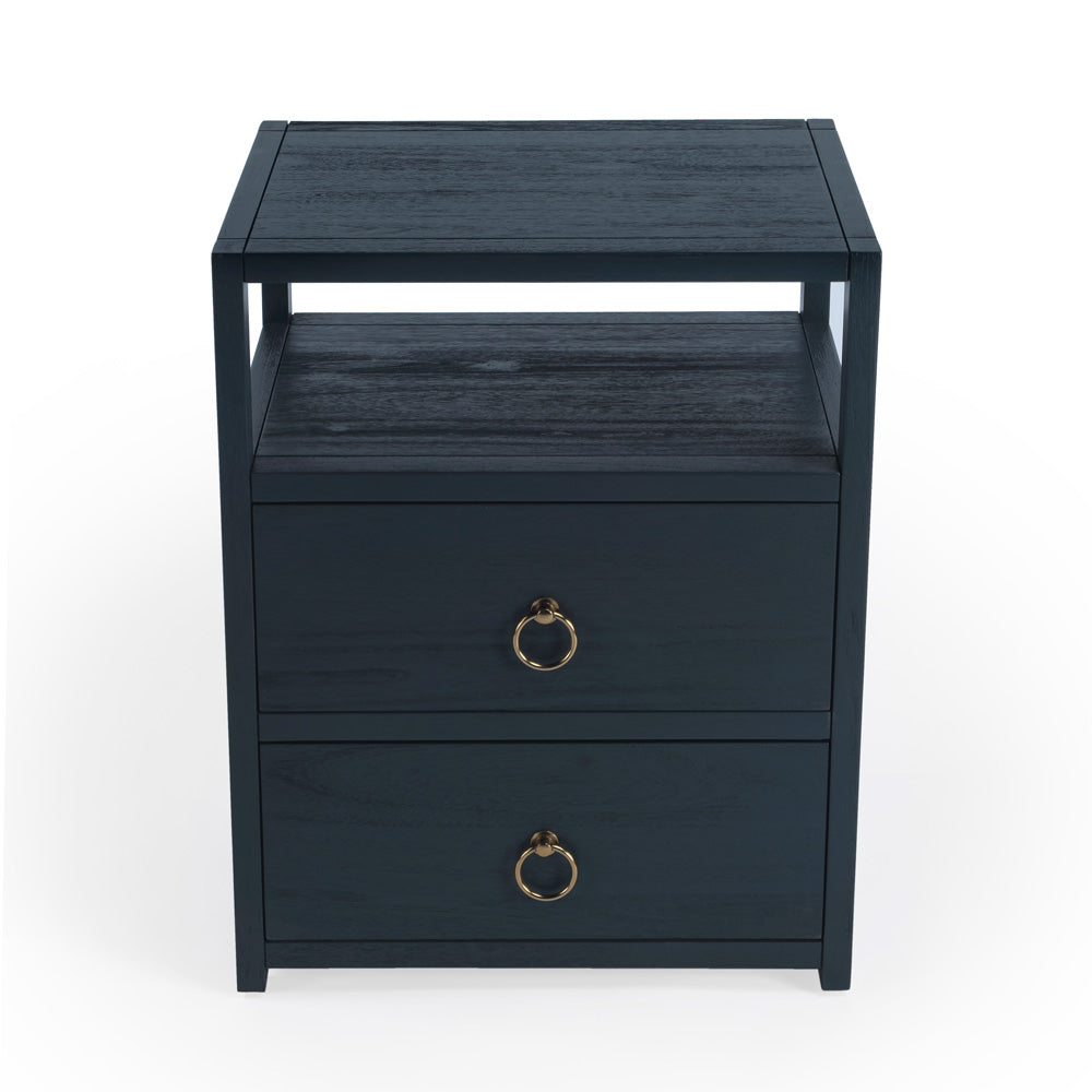 Butler Specialty Company - Lark 21 in. W Rectangular Wood 2 Drawer Nightstand, Navy Blue - 5526291