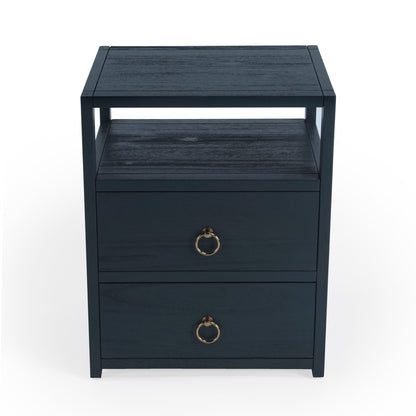 Butler Specialty Company - Lark 21 in. W Rectangular Wood 2 Drawer Nightstand, Navy Blue - 5526291