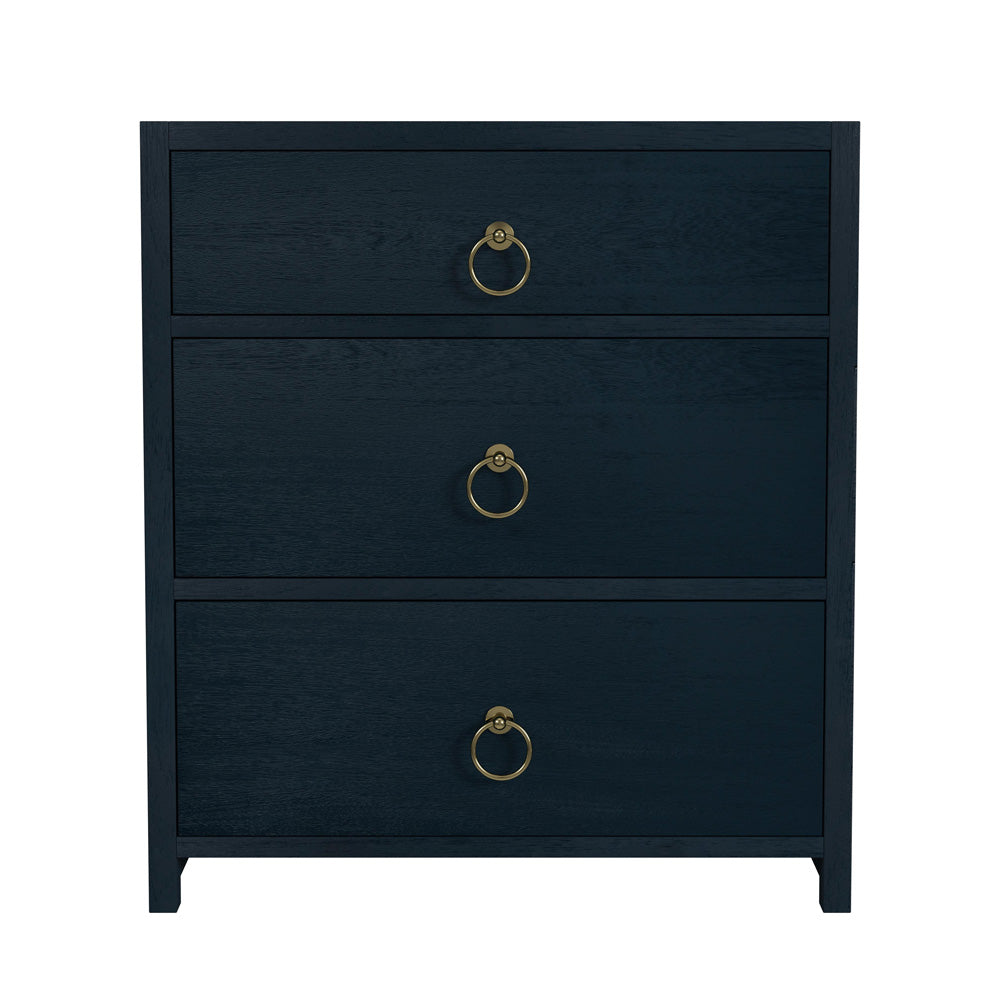 Butler Specialty Company - Lark 25 in. W Rectangular Wood 3 Drawer Nightstand, Navy Blue - 5671291