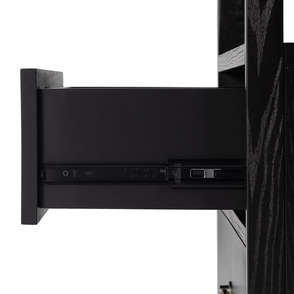 Butler Specialty Company - Lark 28 in. W Rectangular Wood 2 Drawer Wide Nightstand w Open Shelf, Black - 5670432 View 4