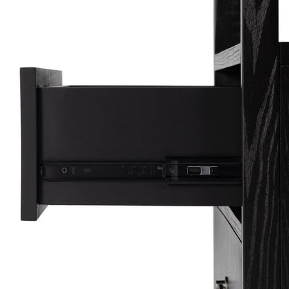 Butler Specialty Company - Lark 28 in. W Rectangular Wood 2 Drawer Wide Nightstand w Open Shelf, Black - 5670432 View 4