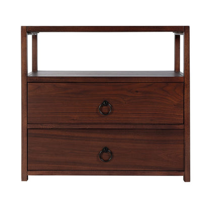 Butler Specialty Company - Lark 28 in. W Rectangular Wood 2 Drawer Wide Nightstand w Open Shelf, Medium Brown - 5670489 View 3