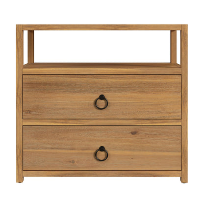 Butler Specialty Company - Lark 28 in. W Rectangular Wood 2 Drawer Nightstand, Light Brown - 5670312
