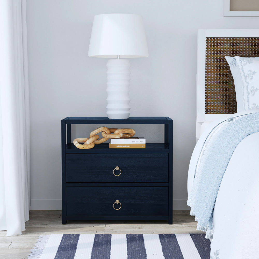 Butler Specialty Company - Lark 28 in. W Rectangular Wood 2 Drawer Nightstand, Navy Blue - 5670291