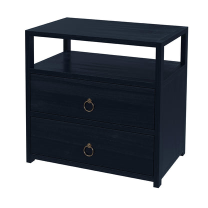 Butler Specialty Company - Lark 28 in. W Rectangular Wood 2 Drawer Nightstand, Navy Blue - 5670291