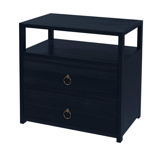 Butler Specialty Company - Lark 28 in. W Rectangular Wood 2 Drawer Nightstand, Navy Blue - 5670291