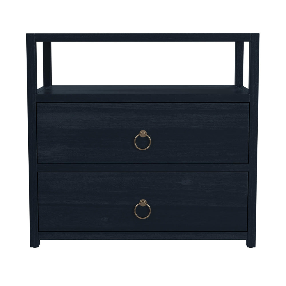 Butler Specialty Company - Lark 28 in. W Rectangular Wood 2 Drawer Nightstand, Navy Blue - 5670291