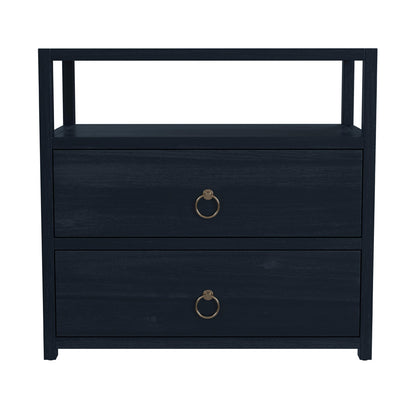 Butler Specialty Company - Lark 28 in. W Rectangular Wood 2 Drawer Nightstand, Navy Blue - 5670291