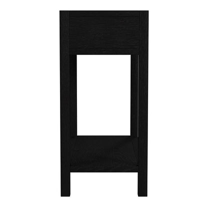 Butler Specialty Company - Lark 30 in W Rectangular Wood 1Drawer Nightstand w Lower Open Shelf, Black - 5675432 View 3
