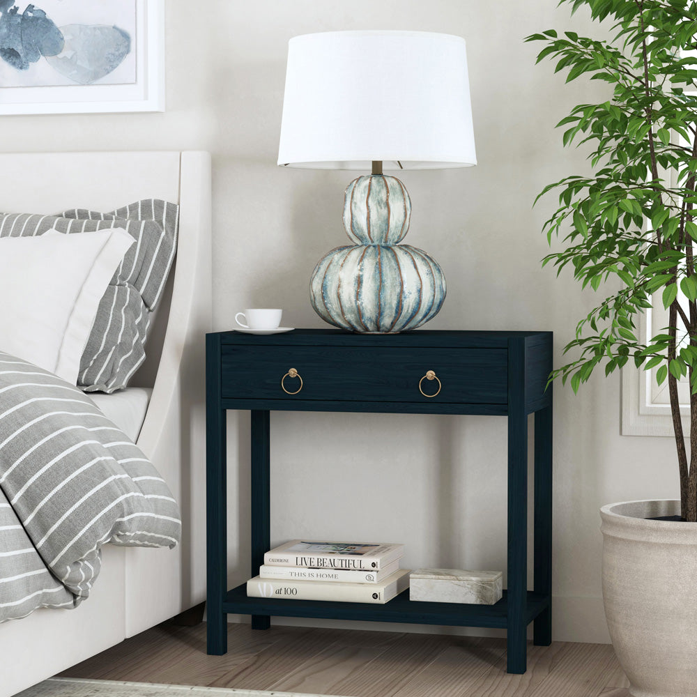 Butler Specialty Company - Lark 30 in. W Rectangular Wood 1 Drawer Nightstand, Navy Blue - 5675291