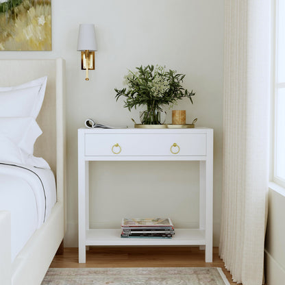 Butler Specialty Company - Lark 30 in. W Rectangular Wood 1 Drawer Nightstand, White - 5675304
