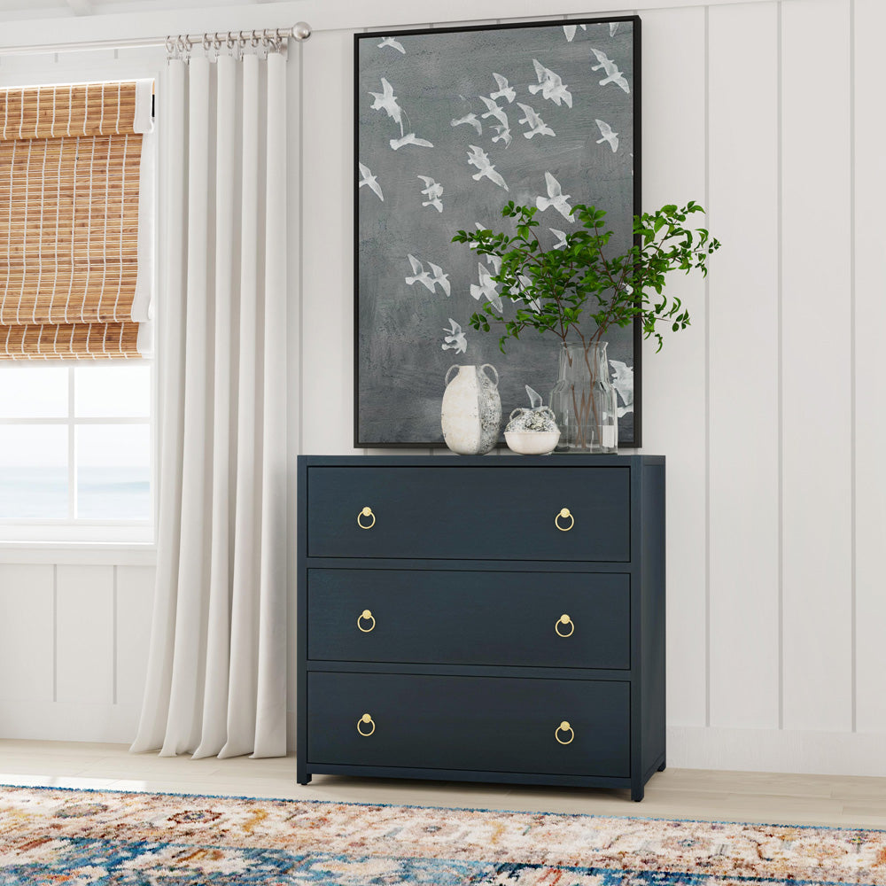 Butler Specialty Company - Lark 34 in. W Rectangular Wood 3 Drawer Dresser, Navy Blue - 5392291