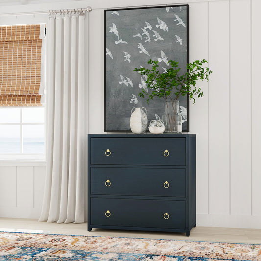 Butler Specialty Company - Lark 34 in. W Rectangular Wood 3 Drawer Dresser, Navy Blue - 5392291