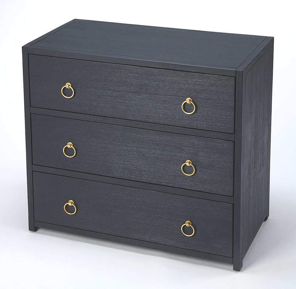 Butler Specialty Company - Lark 34 in. W Rectangular Wood 3 Drawer Dresser, Navy Blue - 5392291