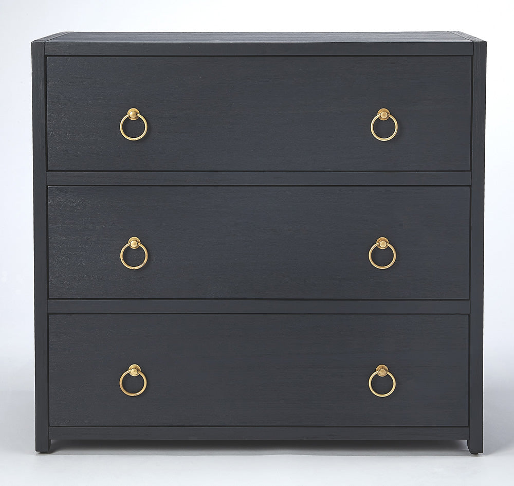 Butler Specialty Company - Lark 34 in. W Rectangular Wood 3 Drawer Dresser, Navy Blue - 5392291