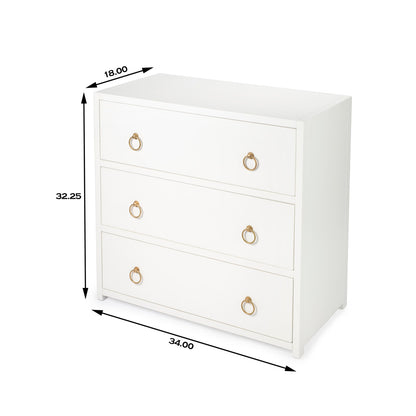 Butler Specialty Company - Lark 34 in. W Rectangular Wood 3 Drawer Dresser, White - 5392304