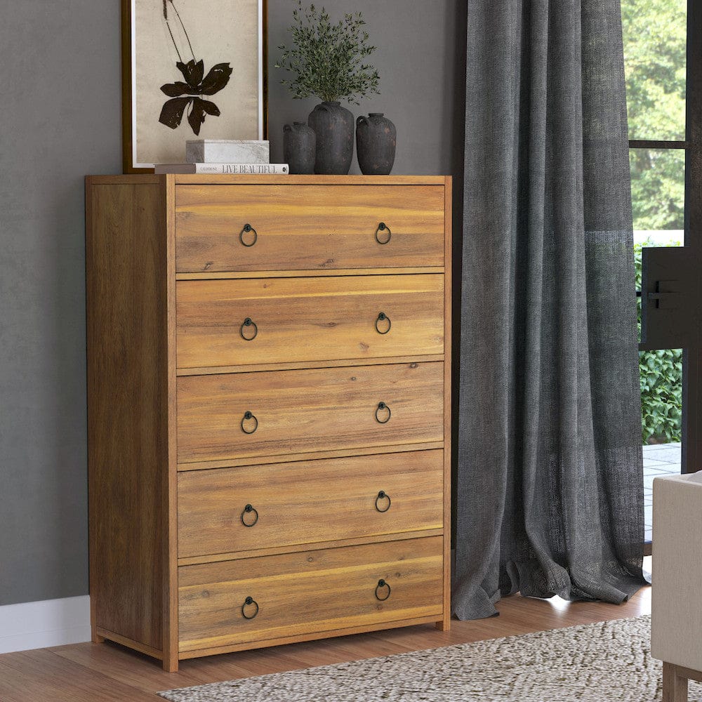 Butler Specialty Company - Lark 36 in. W Rectangular Wood 5 Drawer Dresser, Light Brown - 5672312 view 6