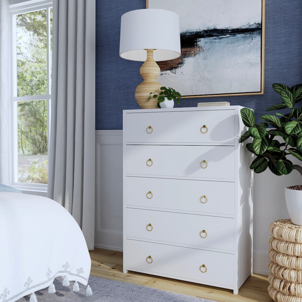 Butler Specialty Company - Lark 36 in. W Rectangular Wood 5 Drawer Dresser, White - 5672304 view 6