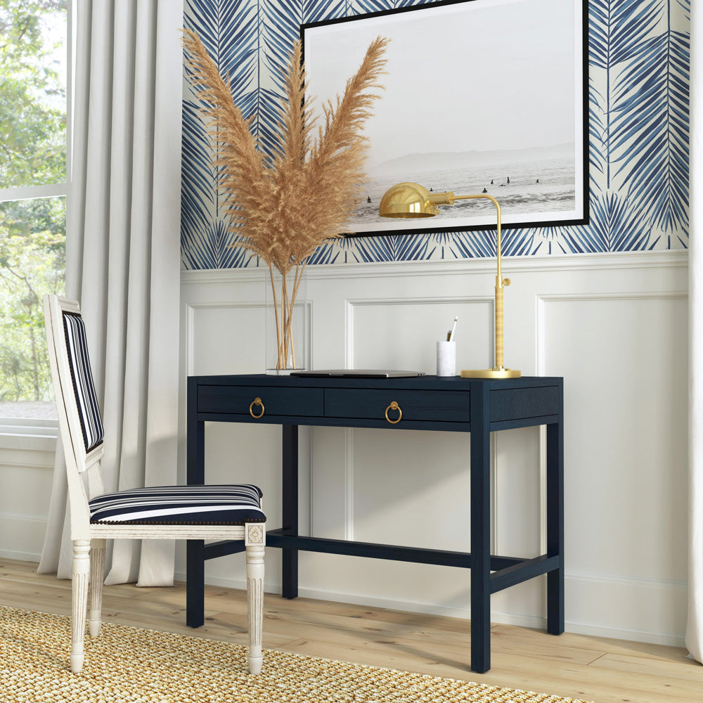 Butler Specialty Company - Lark 40 in. W Rectangular Wood 2 Drawer Desk, Navy Blue - 5523291