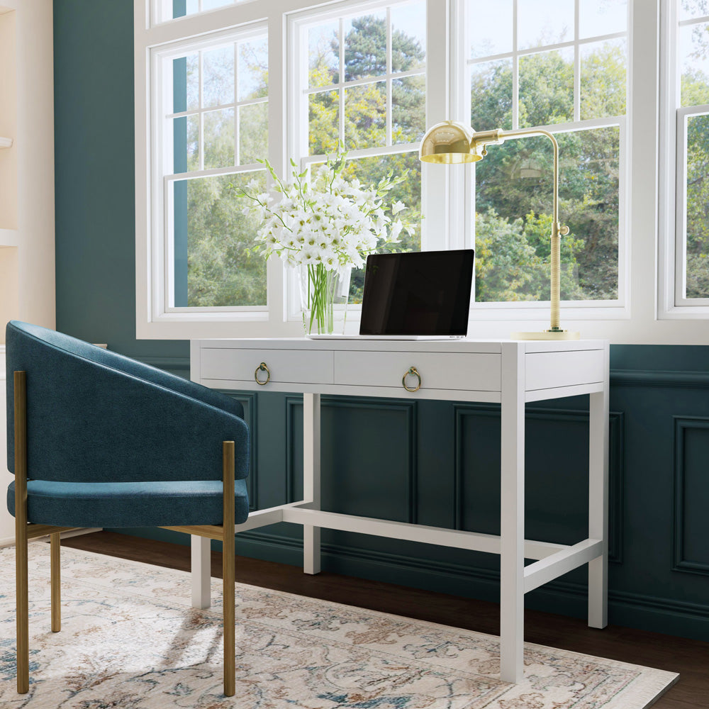 Butler Specialty Company - Lark 40 in. W Rectangular Wood 2 Drawer Desk, White - 5523304