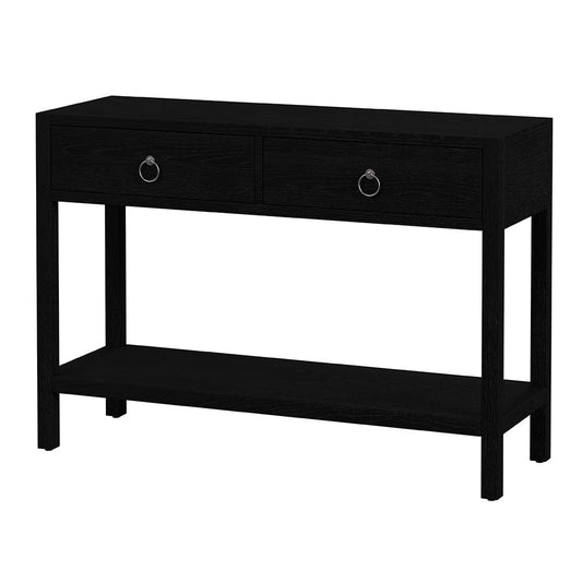 Butler Specialty Company - Lark 44 in. W Rectangular Wood 2 Drawer Console Table w Lower Open Shelf, Black - 5676432 View 1