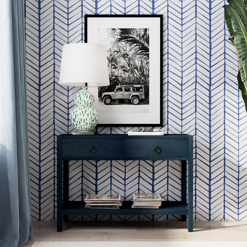 Butler Specialty Company - Lark 44 in. W Rectangular Wood 2 Drawer Console Table, Navy Blue - 5676291