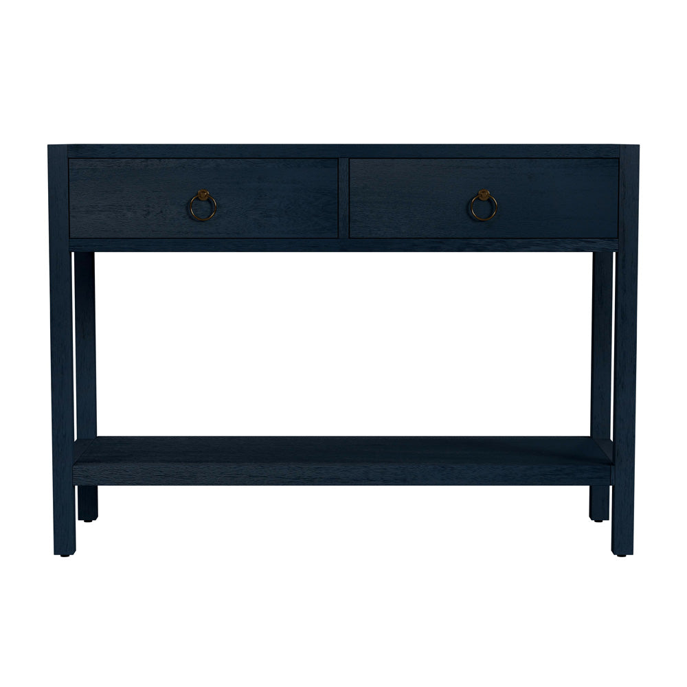 Butler Specialty Company - Lark 44 in. W Rectangular Wood 2 Drawer Console Table, Navy Blue - 5676291